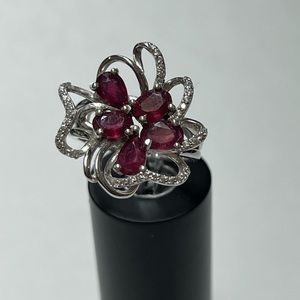 New Real Garnet 925 SS Ring